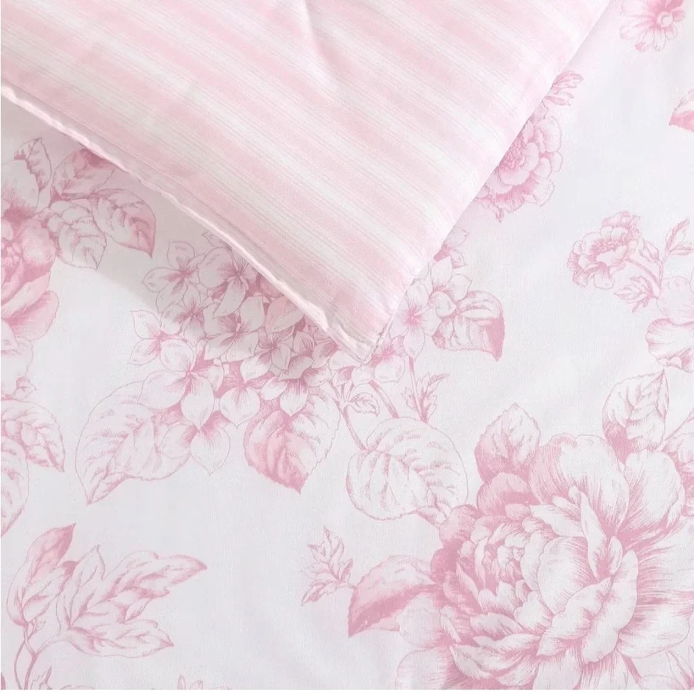 Coquette Floral Pink King of Comforter Set ~ Laura Ashley
